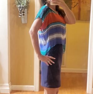 Soprano summer dress with attached sheer overlay